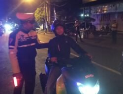 Cegah dan Antisipasi Aksi Balap Liar, Sat Lantas Polres Karangasem Gelar Patroli pada Malam Hari