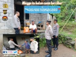 Wujud Kepedulian Kapolsek Padangbai Bagikan Paket Sembako kepada Masyarakat Melalui Program Minggu Kasih