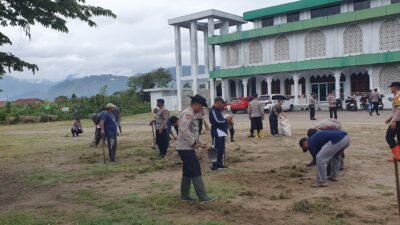Jelang Ramadhan, Polres Aceh Tengah dan BKO Polda Aceh Kejar Pemulihan Fasilitas Ibadah dan Rumah Terdampak