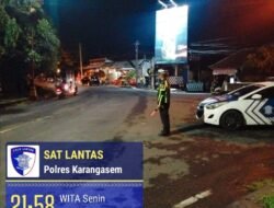 Tekan dan Antisipasi Laka Lantas,  Satlantas Polres Karangasem Gelar Patroli Malam 