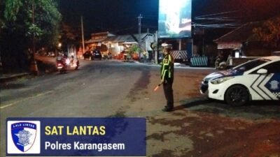 Tekan dan Antisipasi Laka Lantas,  Satlantas Polres Karangasem Gelar Patroli Malam 