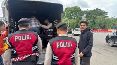 Operasi Pekat Musi 2026: Ditsamapta Polda Sumsel Amankan Tiga Juru Parkir Liar di Pasar 16 Ilir