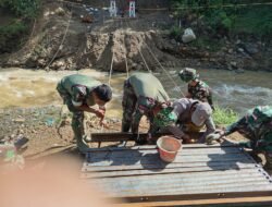 TNI Kebut Pembangunan Jembatan Gantung Burni Bius, Progres Tembus 51 Persen