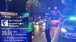 Cegah Aksi Balap Liar Sat Lantas Polres Karangasem  Gelar Patroli pada Malam Minggu