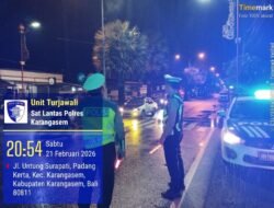 Cegah Aksi Balap Liar Sat Lantas Polres Karangasem  Gelar Patroli pada Malam Minggu