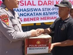 Mahasiswa STIK-PTIK LEMDIKLAT POLRI Angkatan 83 Salurkan Bantuan Sosial Kapolri di Posko Pengungsian Tunyang