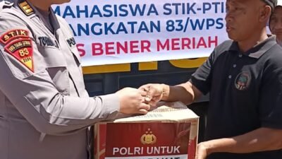 Mahasiswa STIK-PTIK LEMDIKLAT POLRI Angkatan 83 Salurkan Bantuan Sosial Kapolri di Posko Pengungsian Tunyang