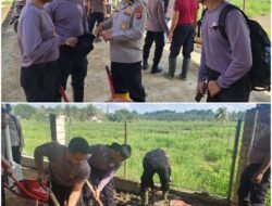 Mahasiswa STIK Angkatan ke-83 Laksanakan Bakti Sosial Pembersihan Kantor Camat Peusangan Siblah Krueng