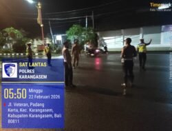 Sat Lantas Polres Karangasem Berikan Pengamanan, saat Berlangsung Car Free Day di Jalan Veteran