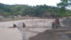 Progres Jembatan Gantung Burlah di Wilayah Kodim 0106/Aceh Tengah Capai 57 Persen