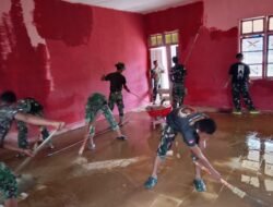 Satgas Gulbencal Lanjutkan Rehabilitasi SMPN 26 Takengon, Progres Pengecatan Capai 55 Persen