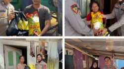 Kegiatan Pemberian Baksos Kepada Masyarakat di Kawasan Slum Area Oleh Pers Biro SDM Polda Sumsel