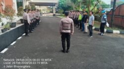 Anggota Lantas Polres Karangasem Laksanakan Serah Terima Tugas Jaga, Dari Petugas yang Lama ke Petugas yang Baru 