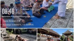 Wujudkan Kedekatan dengan Masyarakat, Polsek Bebandem Gelar Bakti Religi di Pura Puseh Bale Agung
