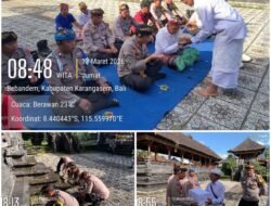 Wujudkan Kedekatan dengan Masyarakat, Polsek Bebandem Gelar Bakti Religi di Pura Puseh Bale Agung