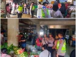 Dalam Rangka Operasi Ketupat Agung 2026, Satgas Binmas Berikan Penyuluhan kepada Masyarakat di Pasar Kumba Sari Denpasar