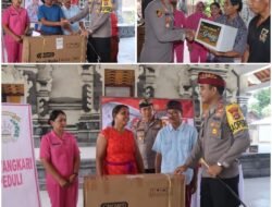 Kapolres Karangasem Salurkan Bantuan Kursi Roda dan Sembako, kepada Warga Jasri