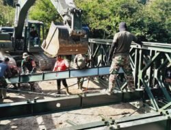 Progres Pembangunan Jembatan Bailey di Lukup Sabun Barat Aceh Tengah Capai 35 Persen