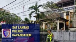 Laksanakan Pos Sore, Satlantas Polres Karangasem Laksanakan Pengaturan di Pasar Senggol Jalan Gajah Mada Amlapura