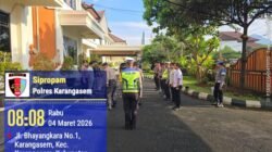 Sipropam Polres Karangasem Lakukan Pengawasan, Kegiatan Apel Serah terima tugas