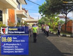 Sipropam Polres Karangasem Lakukan Pengawasan, Kegiatan Apel Serah terima tugas
