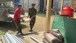 Penurunan Material MCK di Jeumpa Sikureung, Satgas TMMD Percepat Pembangunan Fasilitas Sanitasi.