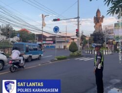 Pastikan Ketertiban dan Kelancaran Arus Lalulintas, Personil Lantas Laksanakan Gatur Pagi di Ktl 1 Subagan