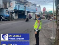Berikan Layanan Prima Kepada Masyarakat,  Personil Lantas Laksanakan Gatur Pagi di Depan MAN Amlapura