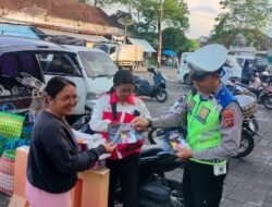 Operasi Cipkon Agung 2026 Menjelang Hari Raya Nyepi Tahun Saka 1948 dan Idul Fitri 1447 H, Satlantas Polres Karangasem Bagikan Brosur keselamatan Berlalulintas