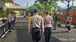 Pastikan Proses Serah Terima Berjalan Lancar dan Sesuai Prosedur, Sipropam Polres Karangasem Awasi Apel Serah Terima Tugas Jaga