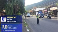 Satlantas Polres Karangasem Berikan Himbauan, kepada Para Supir Tidak Parkir Truk Sembarangan di Obyek Wisata Candidasa
