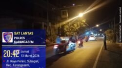 Sat Lantas Polres Karangasem Laksanakan Pengaturan Lalulintas Pada Malam Hari