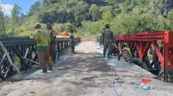 Progres Pembangunan Jembatan Bailey Lukup Sabun Barat Capai 95 Persen