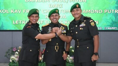 Sertijab Dandim 0401/Muba, Danrem 044/Gapo : Wujud Regenerasi Kepemimpinan di TNI AD