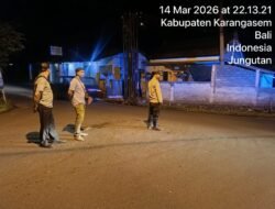 Ciptakan Rasa Aman di Malam Minggu, Polsek Bebandem Intensifkan Blue Light Patrol serta Ops Ketupat Agung 2026 Jelang Hari Raya Idul Fitri 1447 H dan Hari Raya Nyepi Tahun Baru Caka 1948 di Daerah Hukum Polres Karangasem