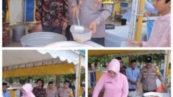Tradisi Ramadan, Kapolres Lhokseumawe dan Ketua Bhayangkari Bagikan Ratusan Porsi Bubur Kanji untuk Masyarakat