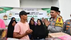Ramadhan Jadi Momentum Berbagi, Kapolres Aceh Timur Bantu Warga Huntara Idi