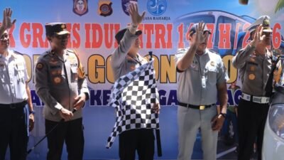 Wujudkan “Mudik Aman, Keluarga Bahagia”, Kapolda Gorontalo Lepas 100 Peserta Mudik Gratis Perdana ke Manado dan Palu