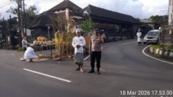 Bhabinkamtibmas Berikan Pengamanan Tawur Kesanga di Desa Adat Selat