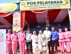 Kapolres Bersama ketua Bhayangkari Cabang Aceh Timur Sambangi Pos Lebaran, Beri Semangat Petugas