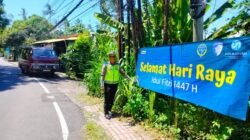 Melalui Pemasangan Spanduk Sat Lantas Polres KarangasemBerikan Himbauan kepada Masyarakat, untuk Tertib Berlalulints di Wilkum Polres Karangasem