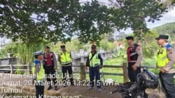 Personel Pos Pam Gatsu Amlapura Patroli ke  Kawasan Obyek Wisata Taman Soekasada Ujung