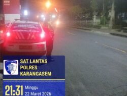 Tekan Angka Lakalantas, Sat Lantas Polres Karangasem Intensifkan Giat Blue Light Patrol Pada Malam Hari