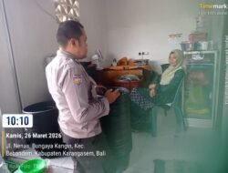 Pererat Silaturahmi dan Toleransi Pasca Idul Fitri, Bhabinkamtibmas Desa Bungaya Kangin Sambangi Warga Binaan