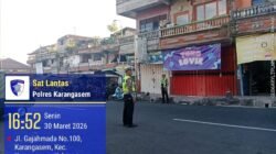Rutinitas Satlantas Polres Karangasem Laksanakan Pos Sore dan Gatur Lalin, di Pasar Senggol Jalan Gajah Mada Amlapura