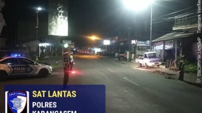 Tekan Angka Lakalantas dan Kamtibselcarlantas, Unit Turjagwali Satlantas Polres Karangasem Gelar Patroli Barcode dan Blue Light Patrol