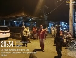 Sinergi TNI-Polri dan Pecalang Amankan Piodalan Purnama Kedasa, di Pura Banjar Timbul Bungaya