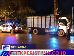Cegah Lakalantas, Satlantas Polres Karangasem Berikan Himbauan kepada Para Sopir Truk Agar Tidak Parkir di Bahu Jalan