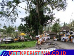 Personil Polsek Rendang Berikan Pengamanan Kegiatan Usaba Pura Dalem Desa Adat Nongan