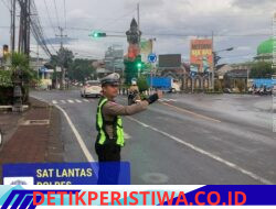 Pastikan Ketertiban dan Kelancaran Arus Lalulintas, Personil Lantas Laukan Gatur Pagi di Ktl 1 Subagan